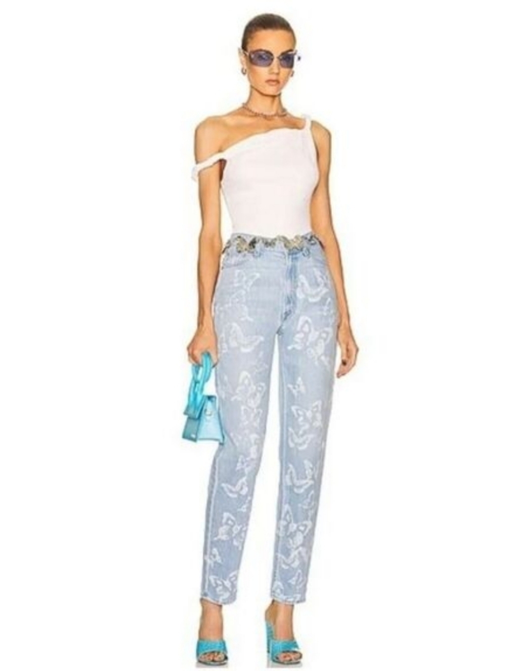 MOTHER Snacks! High Waisted Twizzy Skimp Jeans in Bread & Butterfly Wash Size 27